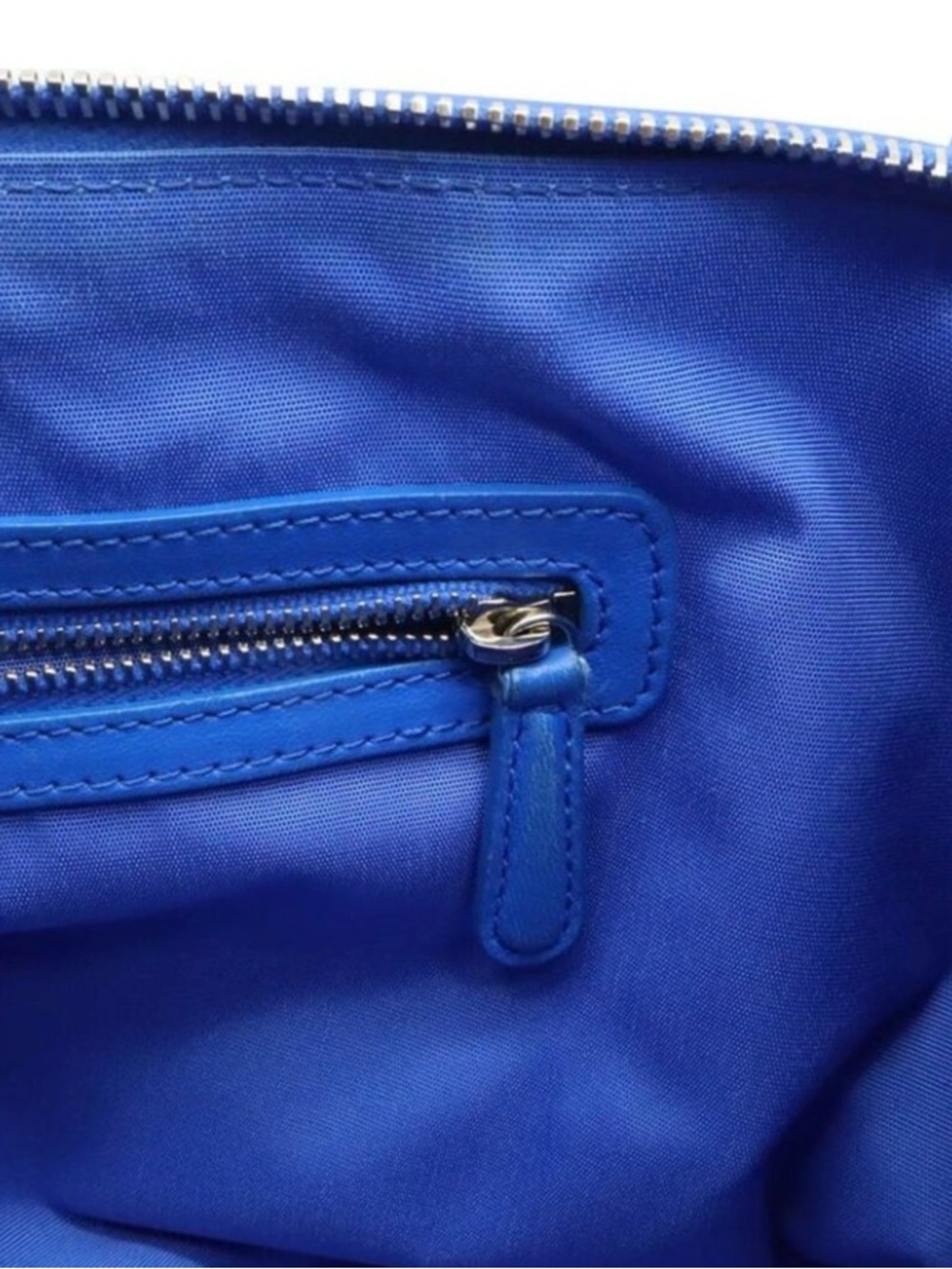 Dior Granville Cannage Tote Leather Blue Silver LIKE NEW AUTHENTIC - Picture 7 of 9